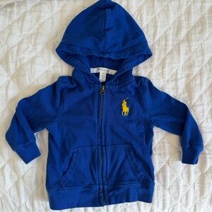 Ralph Lauren Kids Royal Blue Hoodie with Yellow Logo
